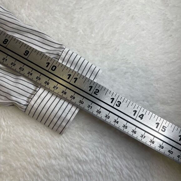 3T Goodlad of Philadelphia White Button Down Shirt Pin Stripe Long Sleeve Collar - Picture 11 of 12